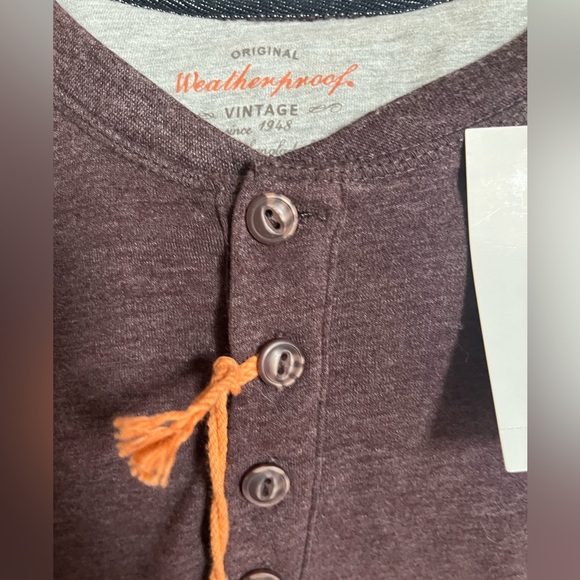 NWT - Weatherproof Vintage Henley, Chocolate, Size XL - Picture 5 of 12